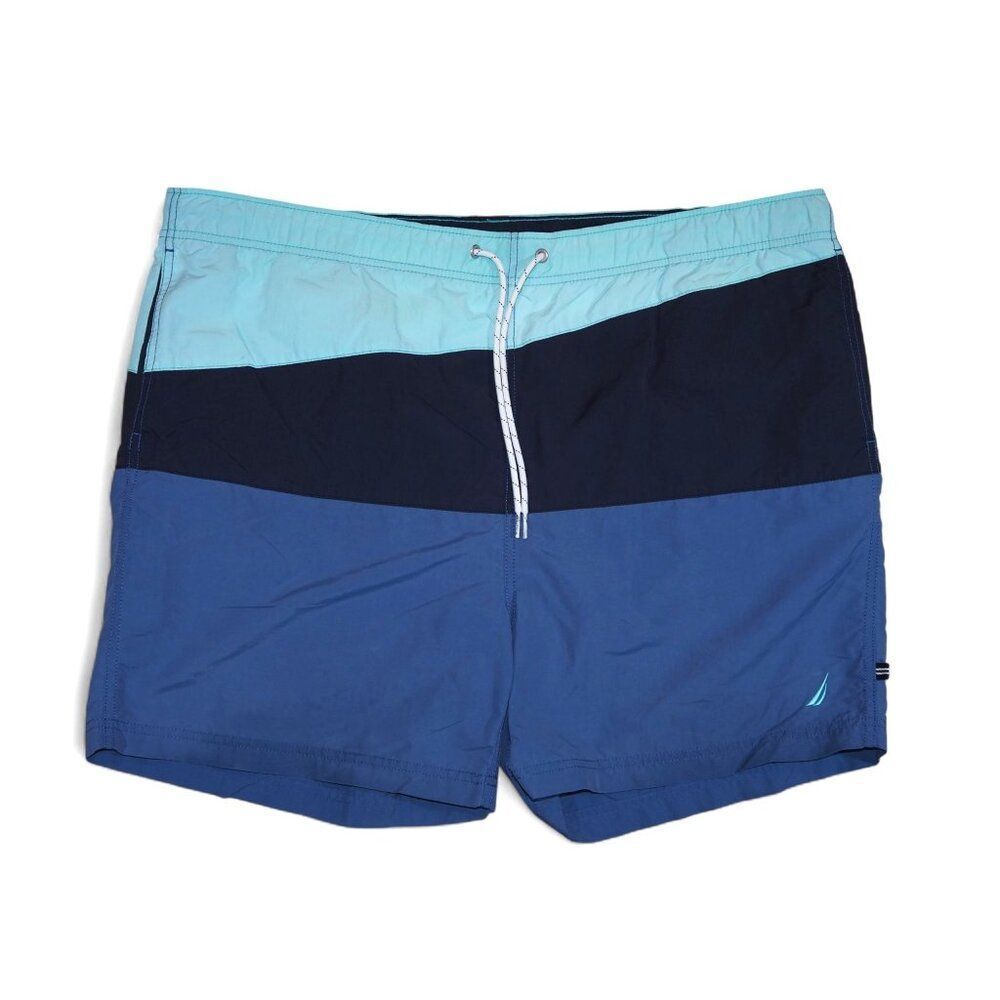 Nautica Tri-Block Quick‎ Dry Swim Shorts Mint Spring Men's XL